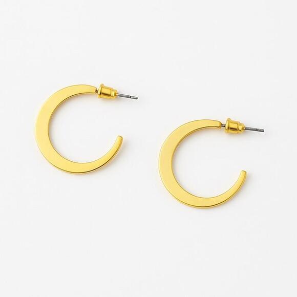 Jewelry - Gold tone Half Hoop Earrings  Minimal Modern Lightweight Jewelry